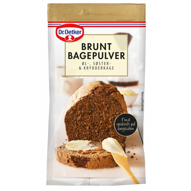 Brunt bagepulver 16 gr, med krydderier til den perfekt kage